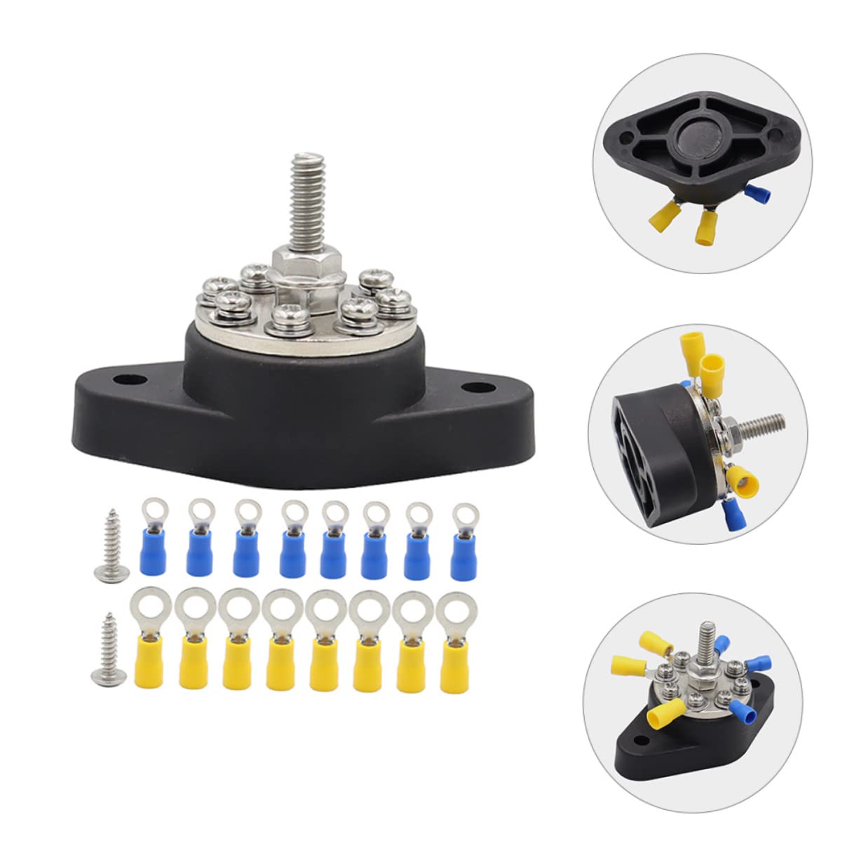 HEMOTON 2 Set Di Distribuzione Dell'Alimentazione A 8 Vie Blocco Di Distribuzione Della Batteria Morsettiera Per Batteria Auto Barra Collettrice Morsettiera Per Rimorchio Morsettiera In