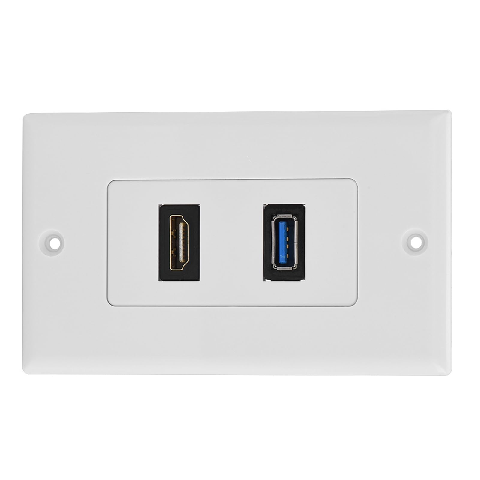 Haofy 2 porty HDMI, USB 3.0, gniazdo ścienne, płyta USB, ładowarka elektryczna, złącze kompozytowe audio, złącze wideo, złącze płyty ściennej, 2 w 1, wyjście, przedłużacz, biały
