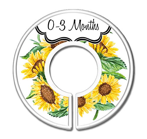 CarrieDee Handcrafted Divisores de tamaño de ropa de bebé, organizadores de armario de guardería, decoración floral para guardería (juego de 6 (0-3 m - 18-24 m))