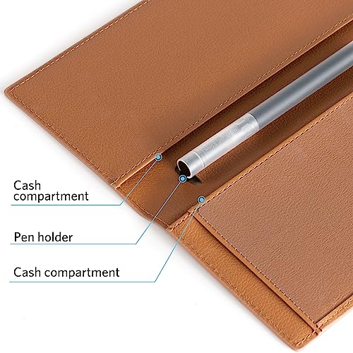 Image of CoBak Checkbook Cover for Women & Men - PU Leather Case with RFID Blocking | Classic Design Check Book Holder for Personal and Business