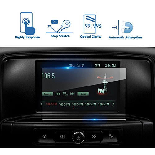 LFOTPP Fit for 2016-2020 2021 GMC Sierra 1500 2500HD 3500HD 7 Inch IntelliLink Car Navigation Screen Protector, [9H] Tempered Glass Center Touch Screen Protector High Clarity (7-Inch)