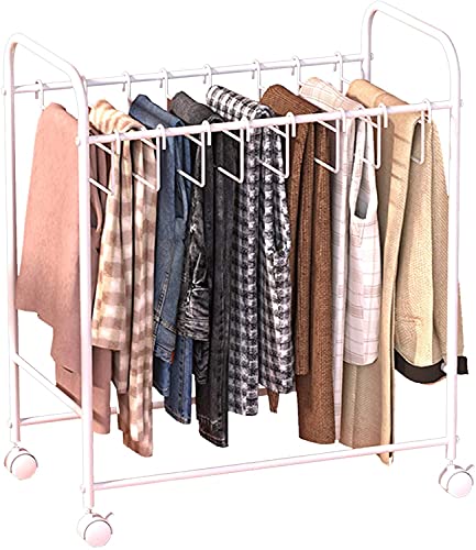 Chariot à pantalons en métal blanc 71 cm : solution gain de place pour vêtements froissés