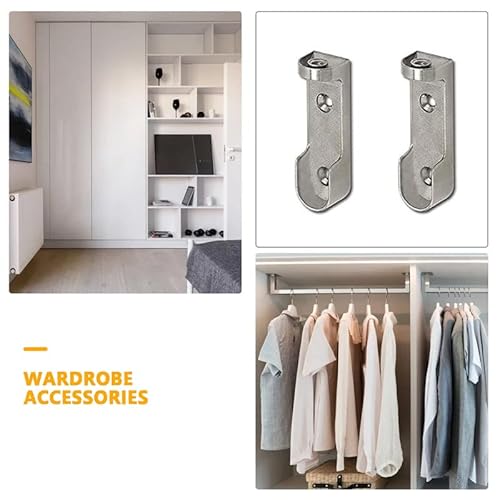 bricoleva.it Halterung für Schrankstange, seitliches Schlauchhalter-Set für ovale Kleiderstange - Mittelstange nicht im Lieferumfang enthalten