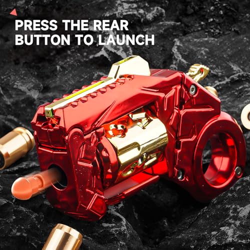 Image of Fidget Gun Toys for Adults, Metal Guns with Shell Ball Target Sight Funny Toys Alloy Stress Anxiety Relief Office Toys (Red)