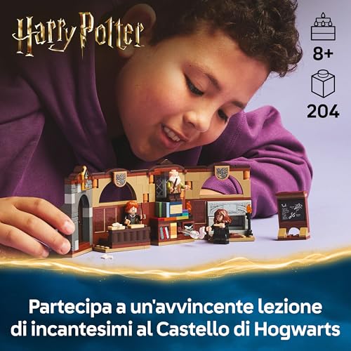 Harry Potter Castello di Hogwarts: Lezione di Incantesimi con 3 Minifigure da Collezione tra cui Hermione Granger e Ron Weasley con Funzione di levitazione, Giochi per Bambini e Bambini da 8 Anni - Lego - Immagine 2