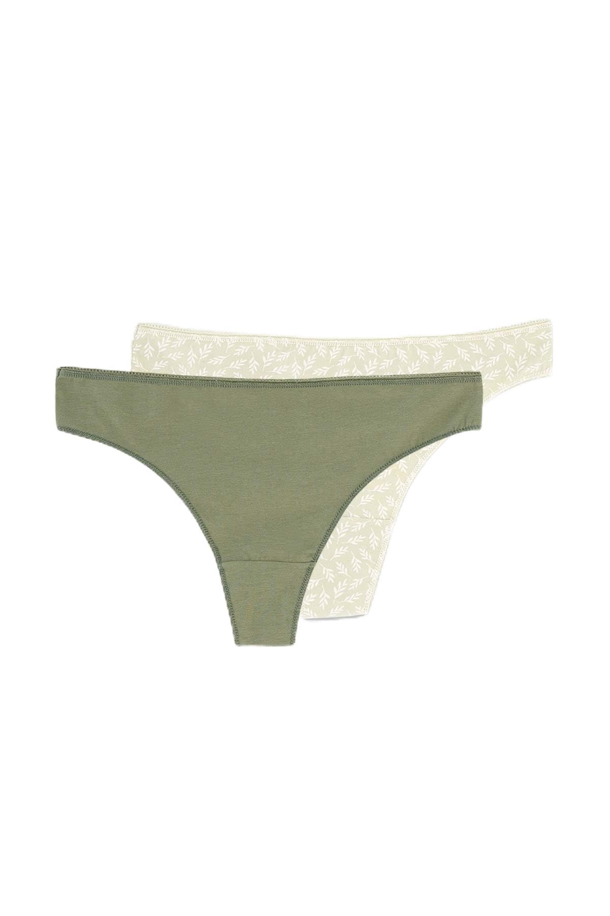 Dagi Women's 2 Pack Regular Waist Thong Thong Panties, Multicolor,