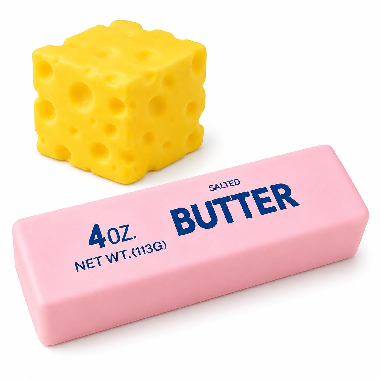 Squishy Fromage Et Beurre – Lot De 2 Jouets Anti-Stress Slow Rising – Sensoriel, Kawaii, Cadeau Adulte Et Enfant