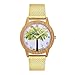 Produktbild Carmel Watch - Orologio Rotondo in Maglia di Legno, datario New Business Casual Moda tendenza semplice orologio da Donna T108-F,B