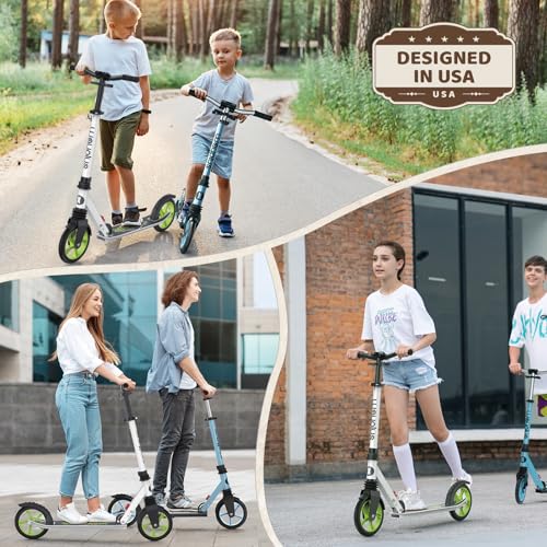 Image of WAYPLUS Kick Scooter for Ages 6+,Kid,Teens & Adults.8 Big Wheels,240lb