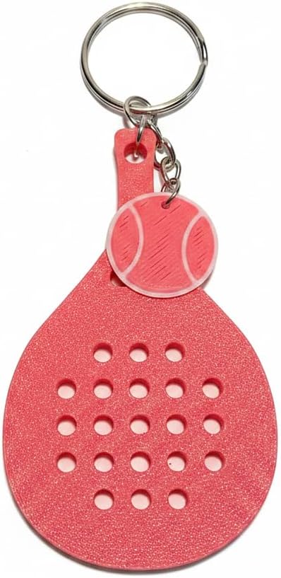 Racket Pink Keychain with Tennis Ball Charm