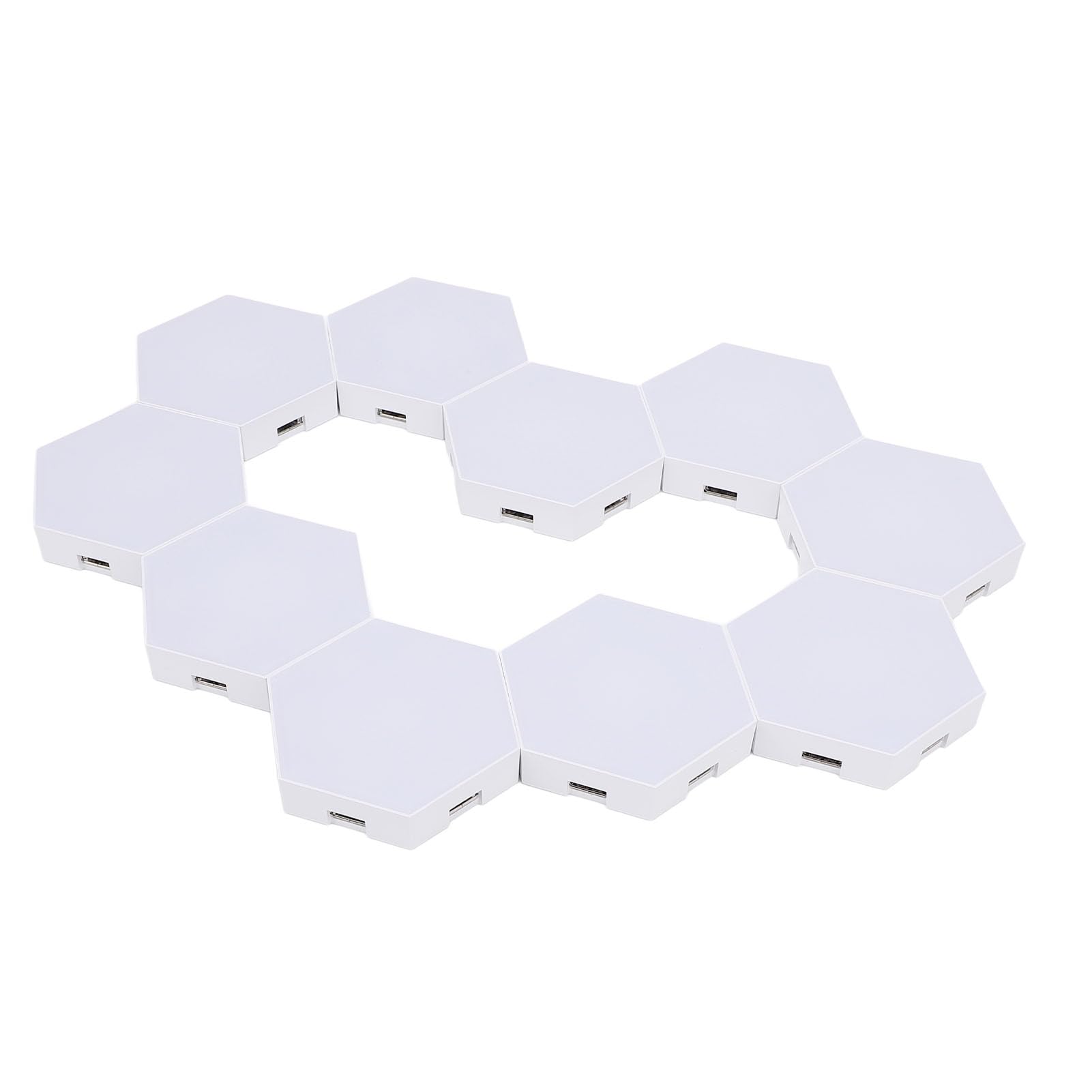 Juego de 10 Paneles de Luz Hexagonales, Luces de Pared IC Inteligentes LED RGB con Sincronización de Música WiFi y Control Remoto por Aplicación para Decoración de Sala de Juegos