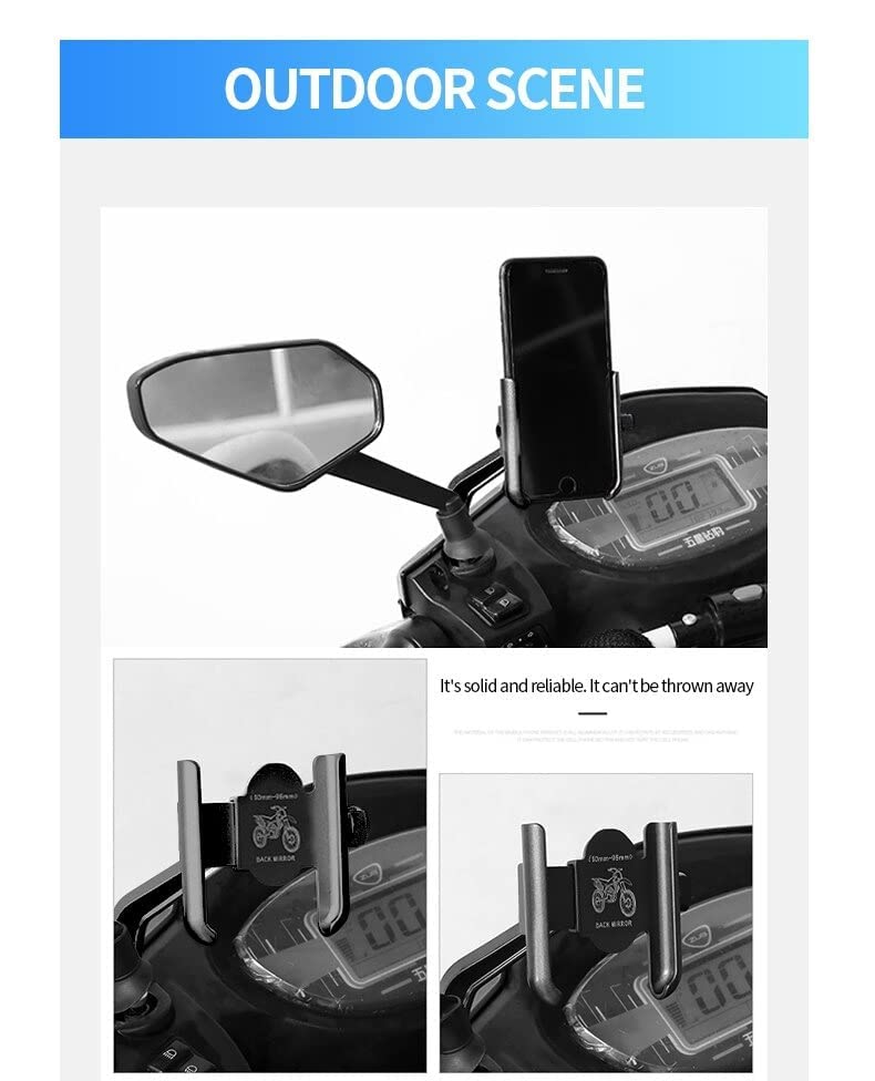 Image of DCZ Full Metal Body Bike & Scooty 360 Rotating Mobile Holder Stand for Bike, Scooty, Bicycle | Anti-Vibration /Shake Pads | Mobiles Size Upto 6.5 inch Inch - Black