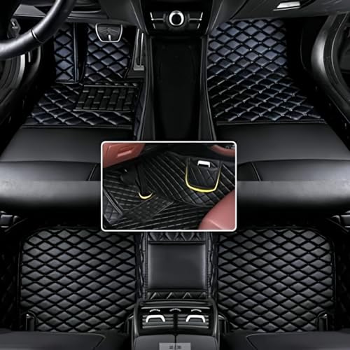 Custom Floor Mats for Audi A1, A3, A4, A5, A6, A7, A8,TT, TTS, Q2, Q3, Q5, Q7, Q8,RS3 RSQ8 S3 S4 S5 S6 S7 S8 e-tron, Q4 e-tron,All Weather Waterproof Luxury Leather (Black)