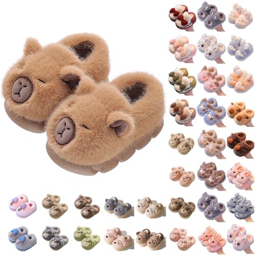 Khaki Hausschuhe Mädchen Pantoffeln Plüsch Jungen Baumwolle...