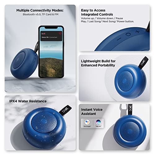 boAt Stone 135 Portable Wireless Speaker with 5W RMS Immersive Sound,IPX4 Water Resistance, True Wireless Feature, Up to 11H Total Playtime,... - Image 6