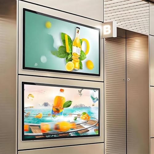 Image of Digital Signage Player Box, Advertising Media Player,Digital Kiosk LCD Monitor Advertising Screen with U-Disk Plug&Play,HDMI /USB /WiFi, Landscape+Portrait Switching,Smart Split Screen 27 inch
