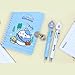 MENBLY Molang Figure 6-Colors Ballpoint Pen (0.7mm) - 2pcs Set - Kawaii Korean Stationery, Cute Multi-Color Writing Tool, School & Office Supplies
