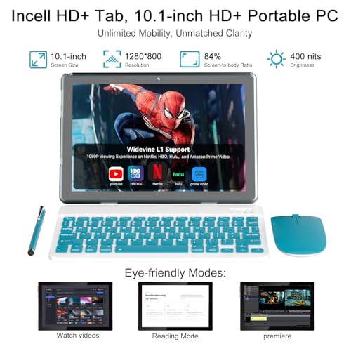 Tablet Android 15, tablets de 10 polegadas, 18 GB de RAM + 128 GB de ROM/2 TB expansível, tablets 2 em 1 com capa para teclado, tela IPS 1280 x 800, Wi-Fi 5G, câmera dupla, bateria de 6000 mAh BT5 - Imagem 6