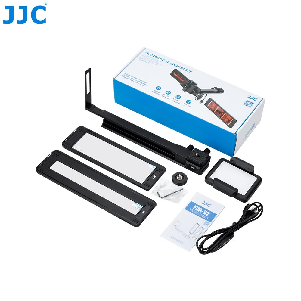 JJC 35 mm und 120 Film-Digitizer-Adapter mit LED-Hintergrundbeleuchtung, 135 & 120 Filmhalter, Einstellstab für Negative