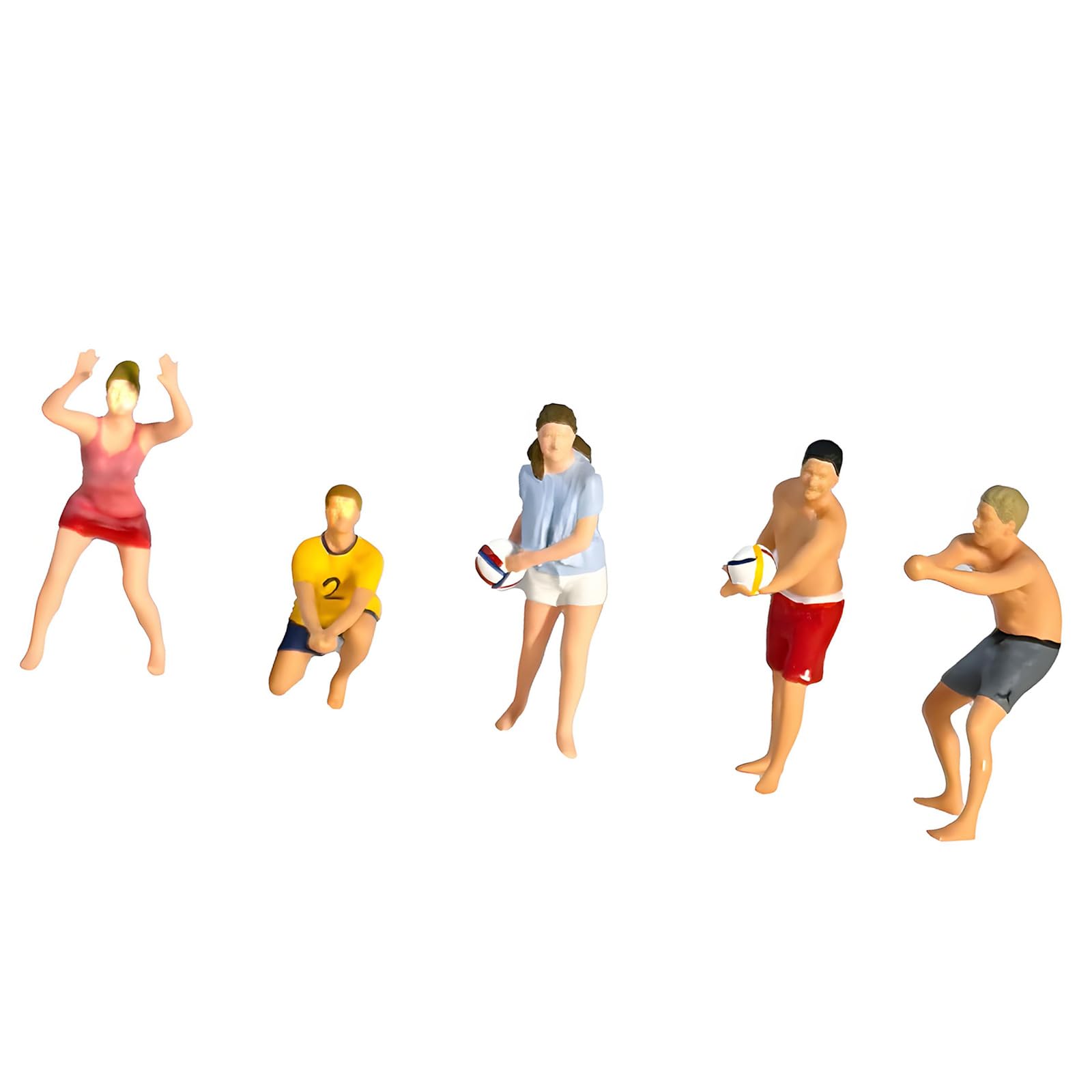 FGDTREE Realistic Beach Volley Figure Model for Architectural Displays Dioramas Props 1: 64 Scale Hand Painted Miniature Figures Miniature People
