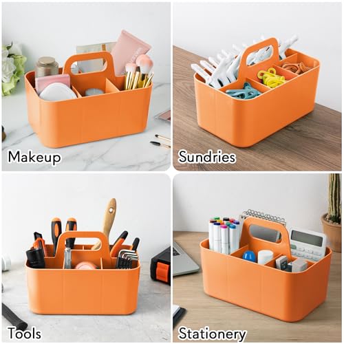 Image of Tiawudi Multipurpose Caddy Organizer, Plastic Caddy with Handle, Stackable Desk Organizer for Stationery, Marker and Pencil, Office Supplies Organizer, Dorm Caddy