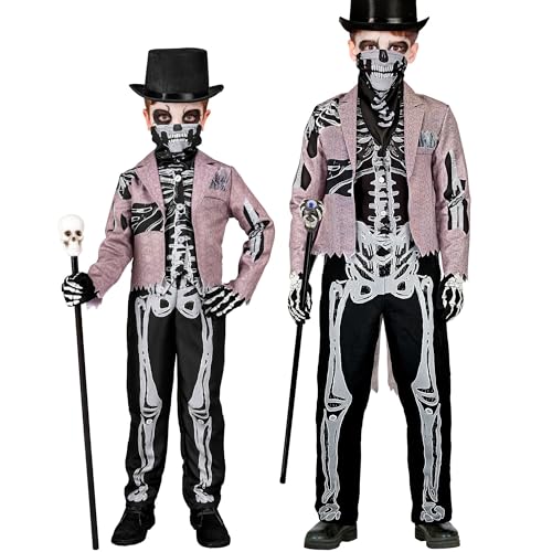 W WIDMANN MILANO Party Fashion- Costume enfant squelette marié avec frac, homme os, mort-vivant, déguisement pour Halloween