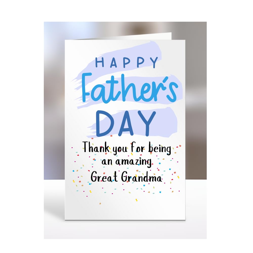 Thank you for being an amazing, Happy Father's Day Card for Great Grandma, gifts for men, women, him, her, boy, girl, female, male, presents, from, A5-251_122