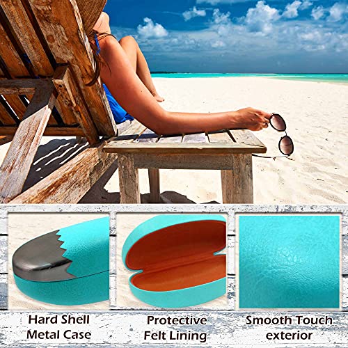 Image of MyEyeglassCase Large Hard Sunglasses Case | fits Large curved Sunglasses, with microfiber bag and cleaning cloth