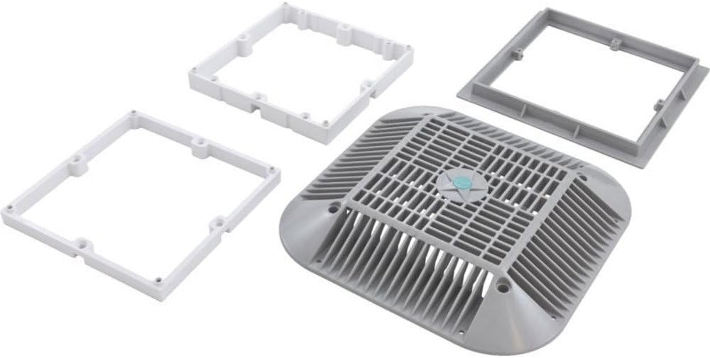 AquaStar Light Gray 14x14 in. Retrofit to 9x9 in. Anti-Entrapment Suction Outlet Cover R914103