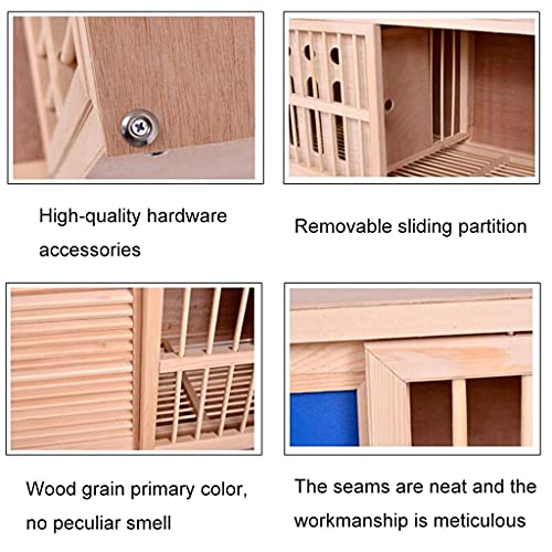 Hyx Us Bird Cage For Small Parrot Wooden Bird Cage Household Large Space Bird Cage Cooperating Pigeon Pairing Cage Drawable Dung Tray (Color : Wood Color, Size : 904550Cm) #TOP2