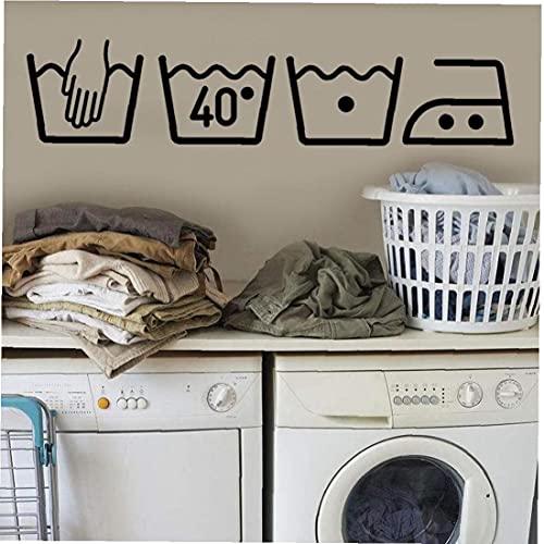 Onsinic Máquina de lavar arte removível vinil mural decoração de quarto autocolantes de parede para quartos de lavandaria