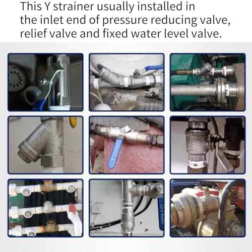 Image of Strainer Pipe Fitting, Y Strainer, 3 /4 inch DN20 PT Thread Stainless Steel Y Type Strainer Pump Filter for Water Oil Gas Stainless Filter Fine Mesh Strainer 3 Pipe Stainless Mesh Strainer