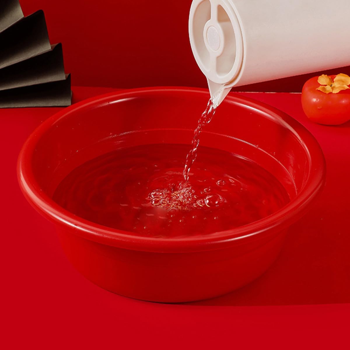 TEHAUX Portable Plastic Wash Basin Thickened Washbowl for Bathroom Kitchen Outdoor Use Easy to Clean Multi-Purpose Washing Basin for Face Dishes and More