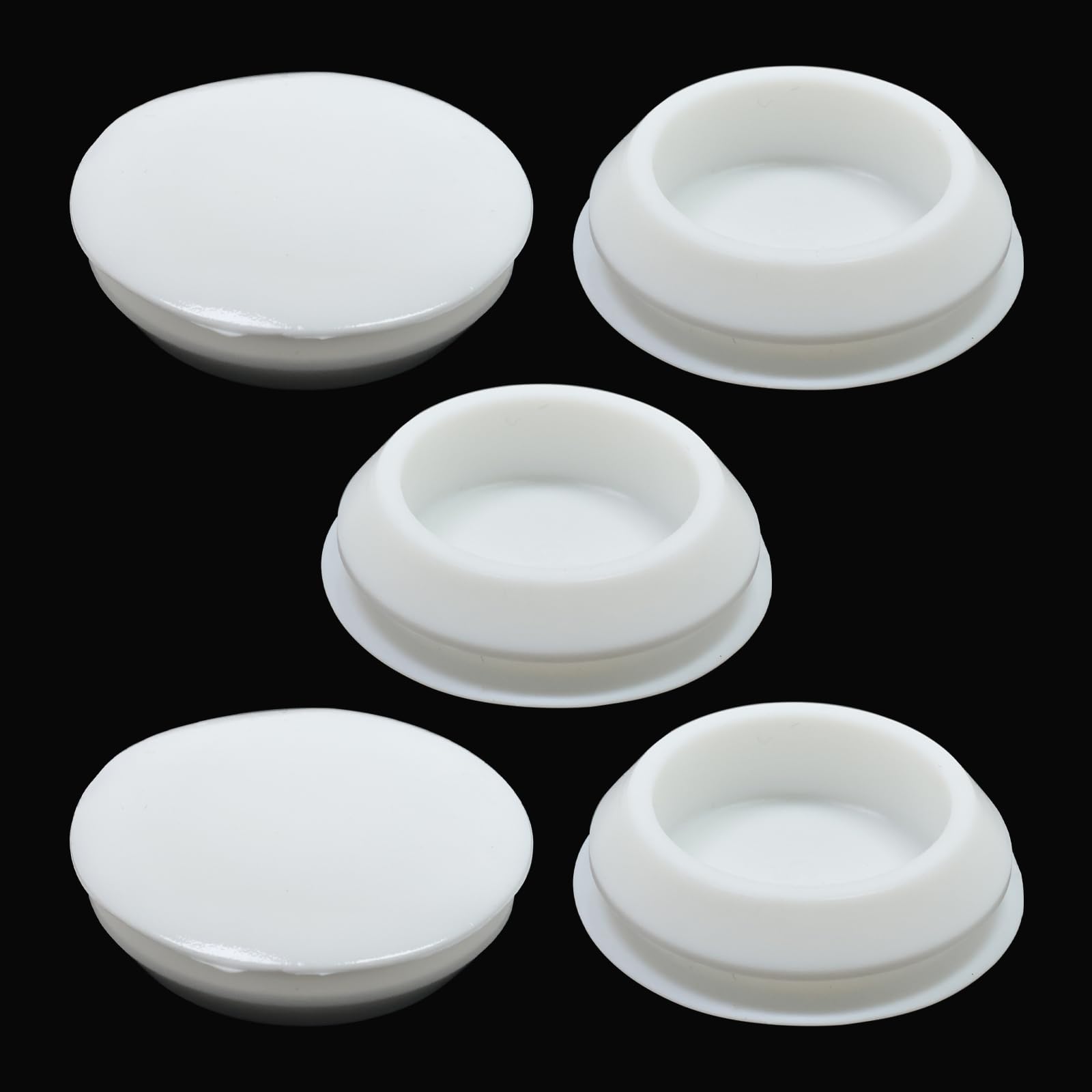 EASYEAH 5PCS Rubber Plugs for Round Holes - 1-1/4"(32mm) White Snap in Locking Hole Plugs, Rubber Hole Plugs for Automotive, Industrial & Furniture