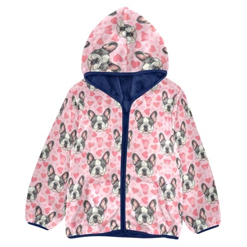 Cute Dog Puppy Heart Boys Fleece Coat,Children's Zip-Up Hoodie Jacket,Baby Warm Fashion Outerwear 3-10T,A113449