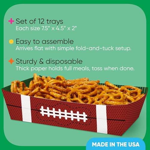 Bandejas de papel para fiestas de fútbol y botes de alimentos desechables 5