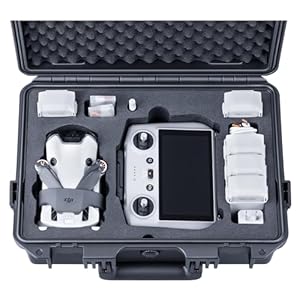 Lykus Titan MM410 Waterproof Hard Case for DJI Mini 4 Pro/Mini 3/Pro and RC2/RC/RC-N2/N1, Support 7 batteries and RC lanyard [CASE ONLY]