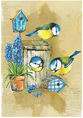 USOPHIAVintage Bird and Birdcage Polyester Garden Flag Outdoor Banner 28 x 40 inch Decor Flags for Indoor & Outdoor Decoration