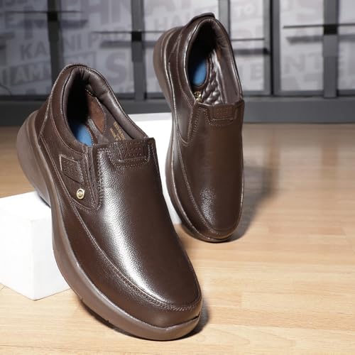 Image of Liberty Healers E823-04 Formal Slip-on Mocassin Shoes for Men | Leather Insole | EVA Sole | Softy Leather Upper| Lightweight & Comfortable | Modern Design