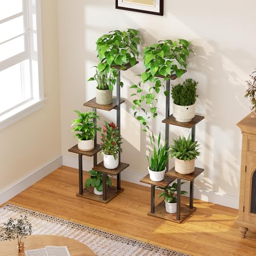 Plant Stand Indoor with Grow Light - 2 Pack Metal Plant Shelf for Indoor Plants Multiple, 5 Tiered Corner Plant Stand Shelves, Plant Rack Display Flower Holder for Living Room Patio Balcony Décor