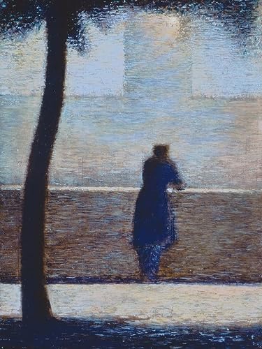 Tableau Homme appuyé sur un parapet Seurat Image Sur Toile Affiche Impression d'art 60x90