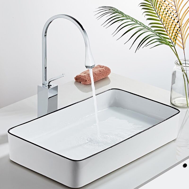Robinet d'évier de salle de bain anti-éclaboussures avec mitigeur pivotant 360