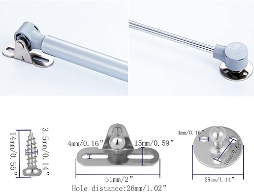 Miniatura 3 de Soporte de gas 20N, bisagra de puerta de gabinete, soporte de elevación de seguridad, soporte suave abierto e inferior y cojín retráctil para puerta