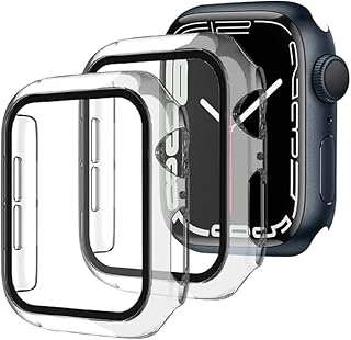 Fortress Apple Watch Case [2-Pack] Compatible with Apple Watch Series 8/7 (41mm) Tempered Glass Apple Watch Case with Built-in Screen Protector, Apple Watch Series 8 and Series 7 Case 41mm