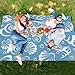OTVEE Marine Sea Shells Picnic Blankets Foldable Beach Quilted Mat Tote Bag - 60x80 inch