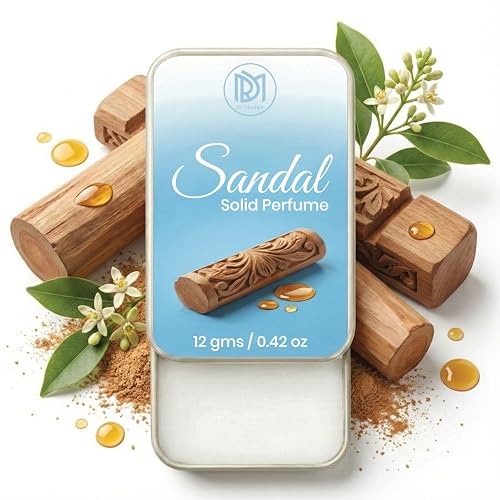 Image of Dr.Mashur Solid Perfume Sandal | Alcohol Free Wax Perfume Balm, Long Lasting Pocket Fragrance Tin 12g, Non Greasy Smooth Glide, Travel Friendly | Office Wear | Travel Carry