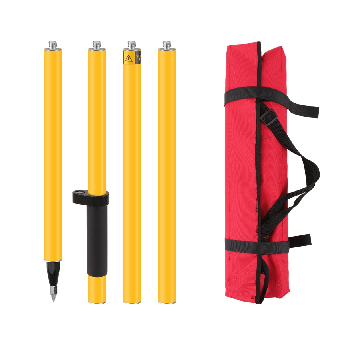 Mountlaser Aluminum GPS Pole, 2M Surveying Prism Pole