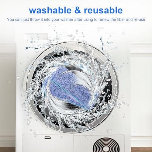 Image of 14 inch inch Microfiber Window Scrubber Refill Replacement Compatible with MR.SIGA Professional Window Cleaning, Reusable Squeegee Cloth Sleeve (6 Pack)