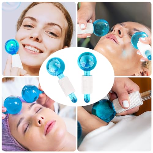 Facial Ice Globes,Eisroller Gesicht Facial Roller Massagegeräte, Kühlende Massagebälle für Gesicht für kalte Haut, straffen die Haut, reduzieren Schwellungen und Augenringe