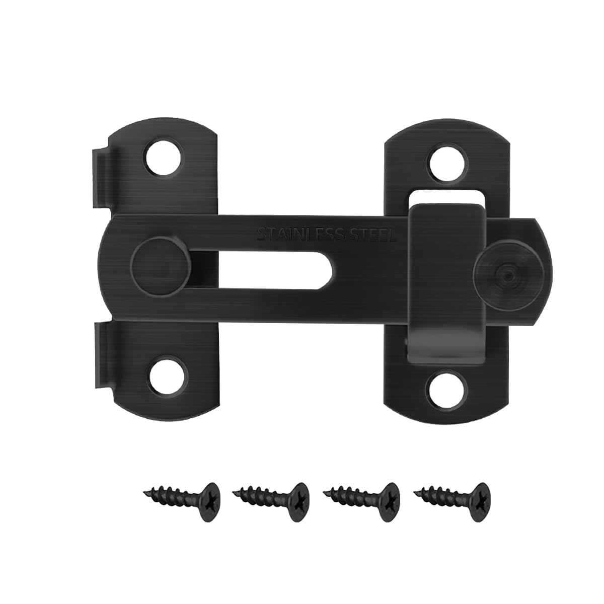 Croerw 3 in Flip Sliding Barn Door Lock, Heavy Duty Gate Latch for Privacy – Matte Black – for Sliding Doors, Cabinets, Fences – 1 Pack — image 1
